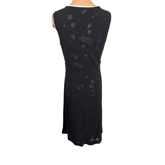 Ann Taylor LOFT Dress Women’s 6 Black Floral A-Line - Picture 2 of 4